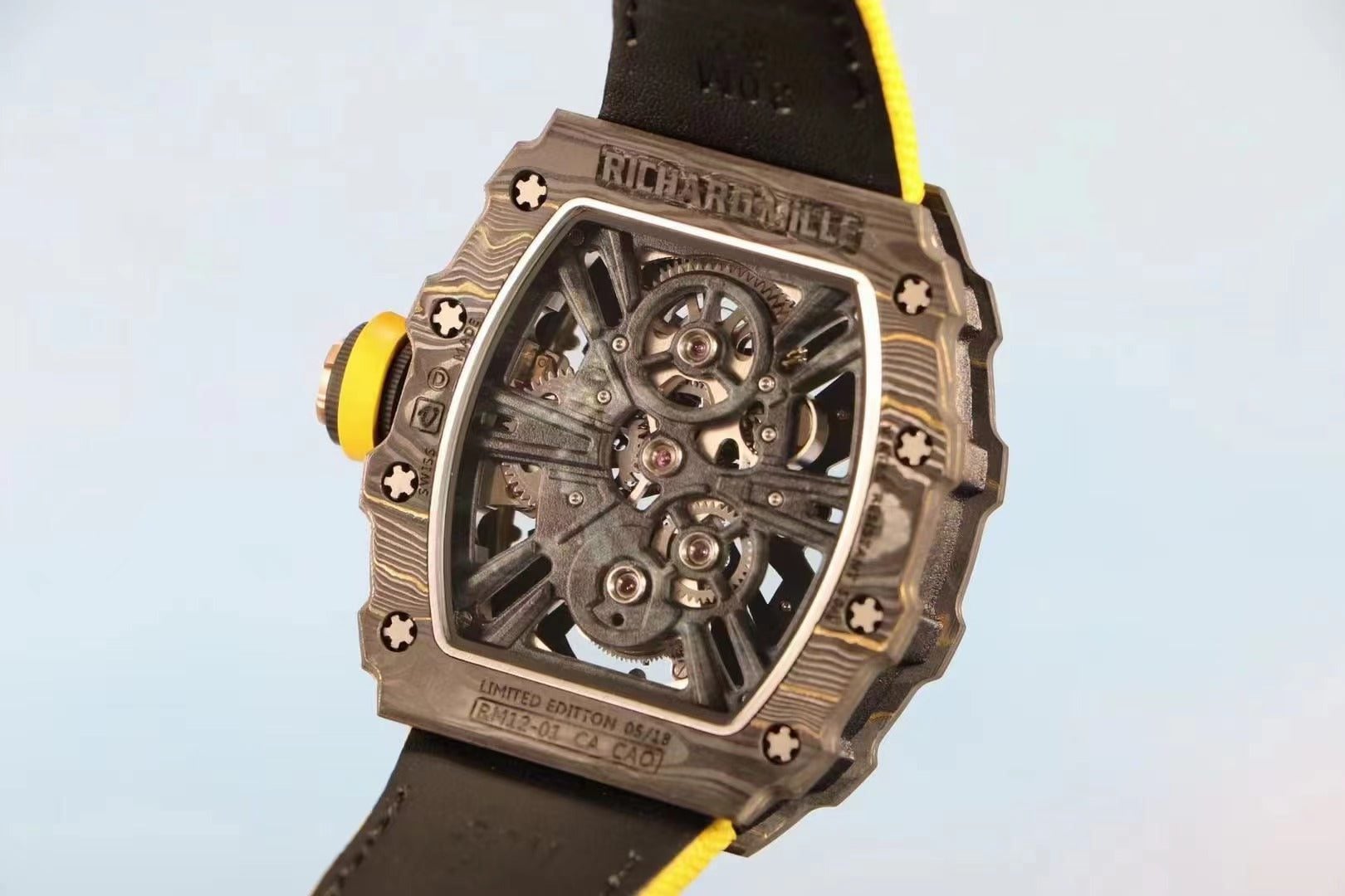 Richard Mille Swiss Clone RM 12 01 Real Tourbillon Real Carbon