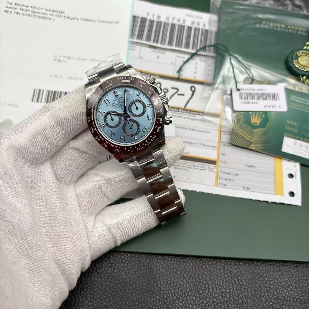 Replica Rolex Daytona Ice Blue Arabic Dial Platinum Watch
