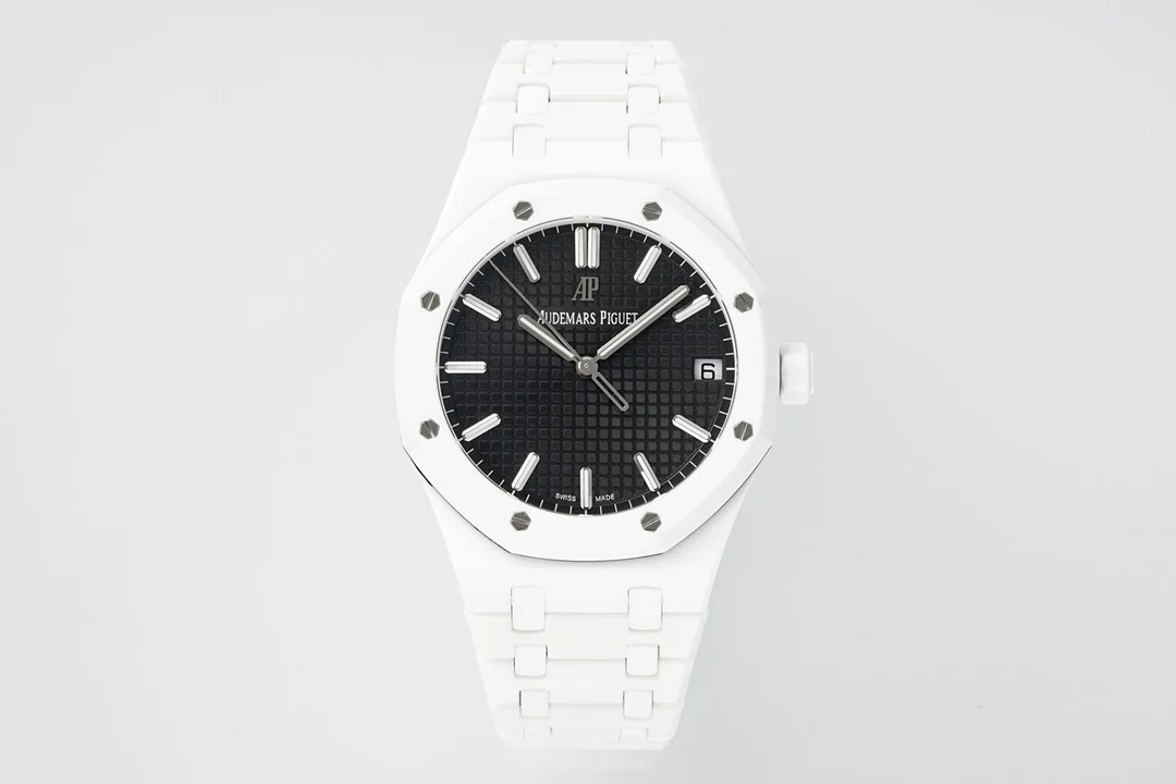 Replica AP Royal Oak White Ceramic Black Dial 41mm