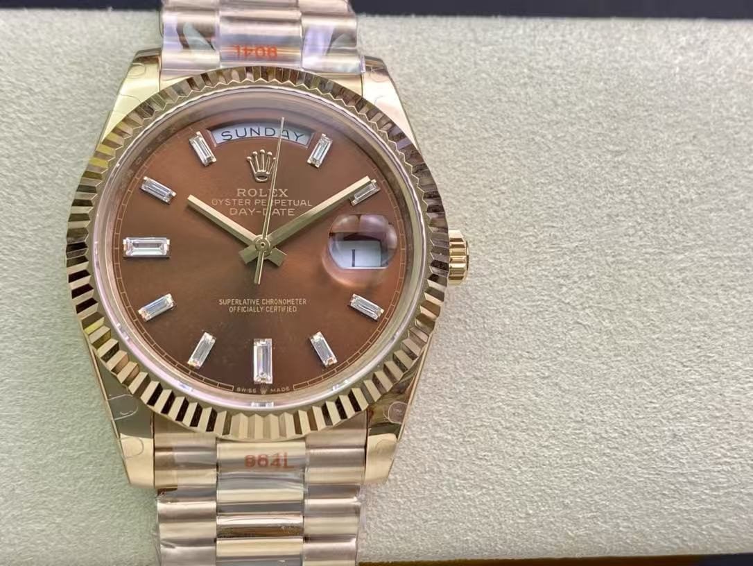Rolex Super Clone Day-Date Rose Gold President Strap 40mm