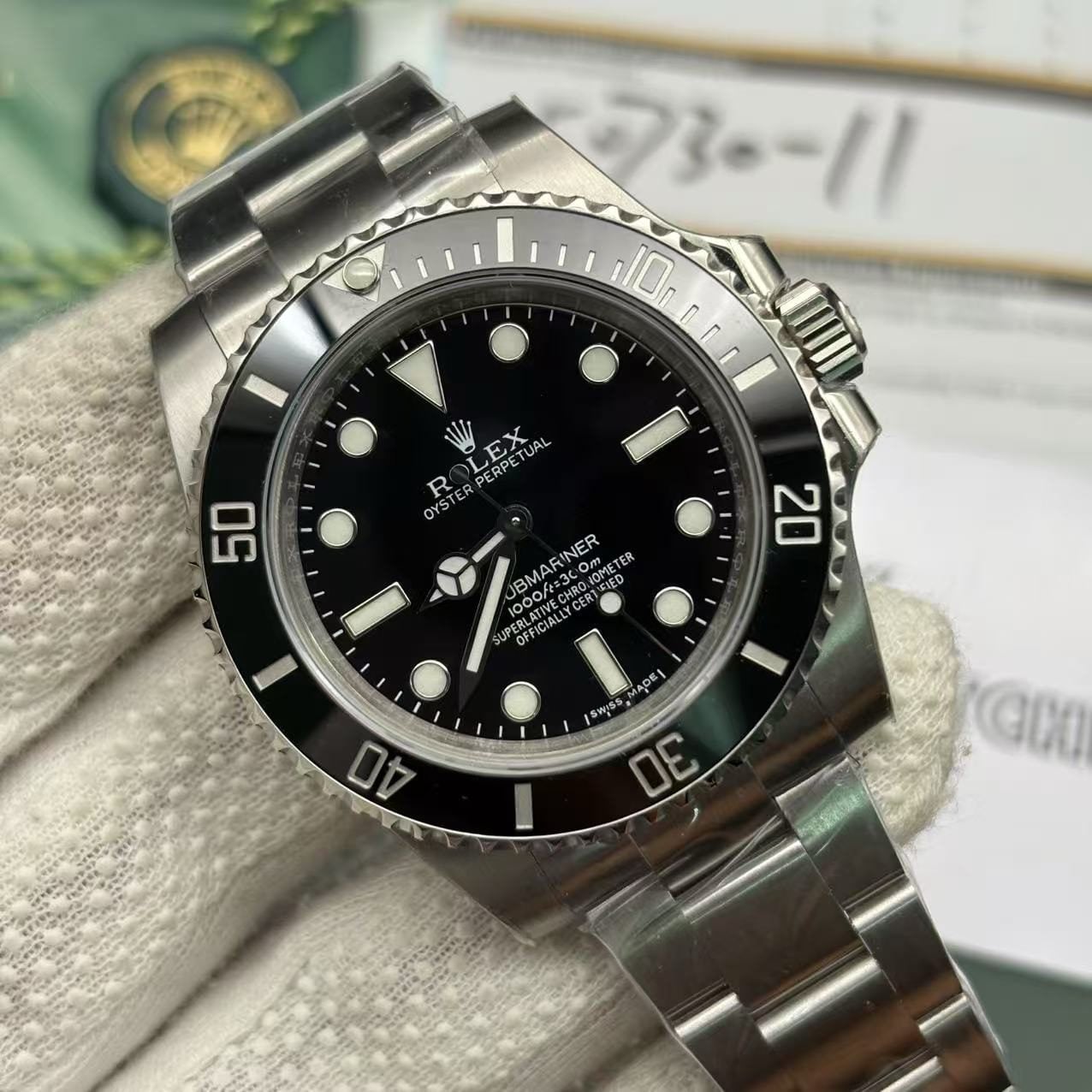 Super Clone Replica Rolex Submariner Silver/Black No Date