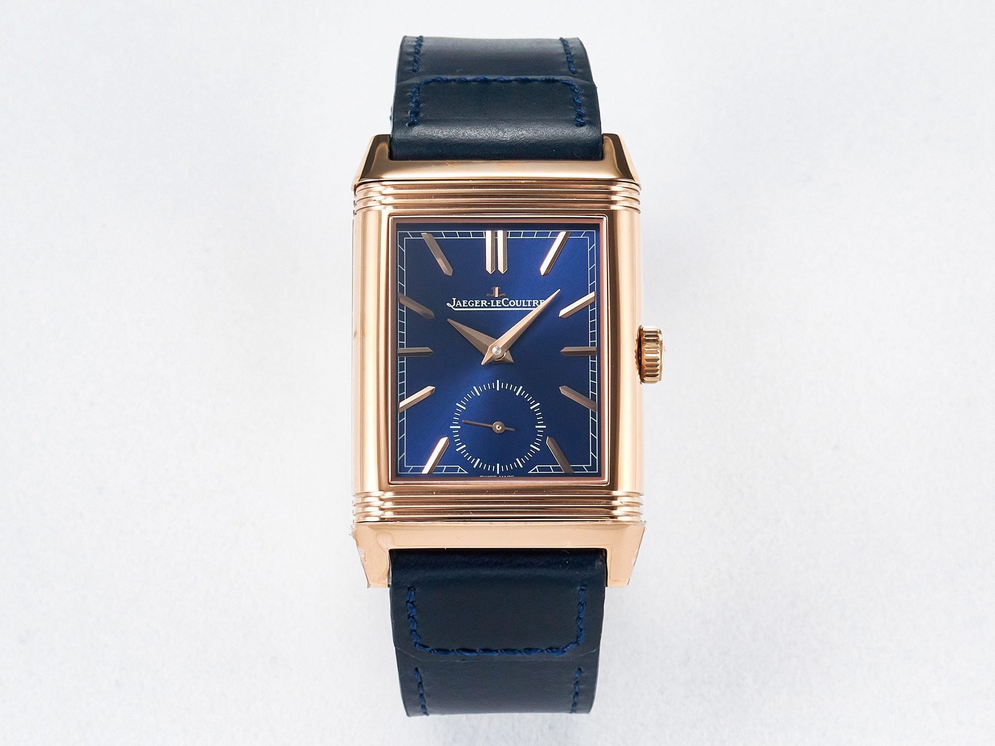 Reverso Tribute Duoface Small Seconds RG MGF Best Edition Blue Dial on Blue Leather Strap A854A