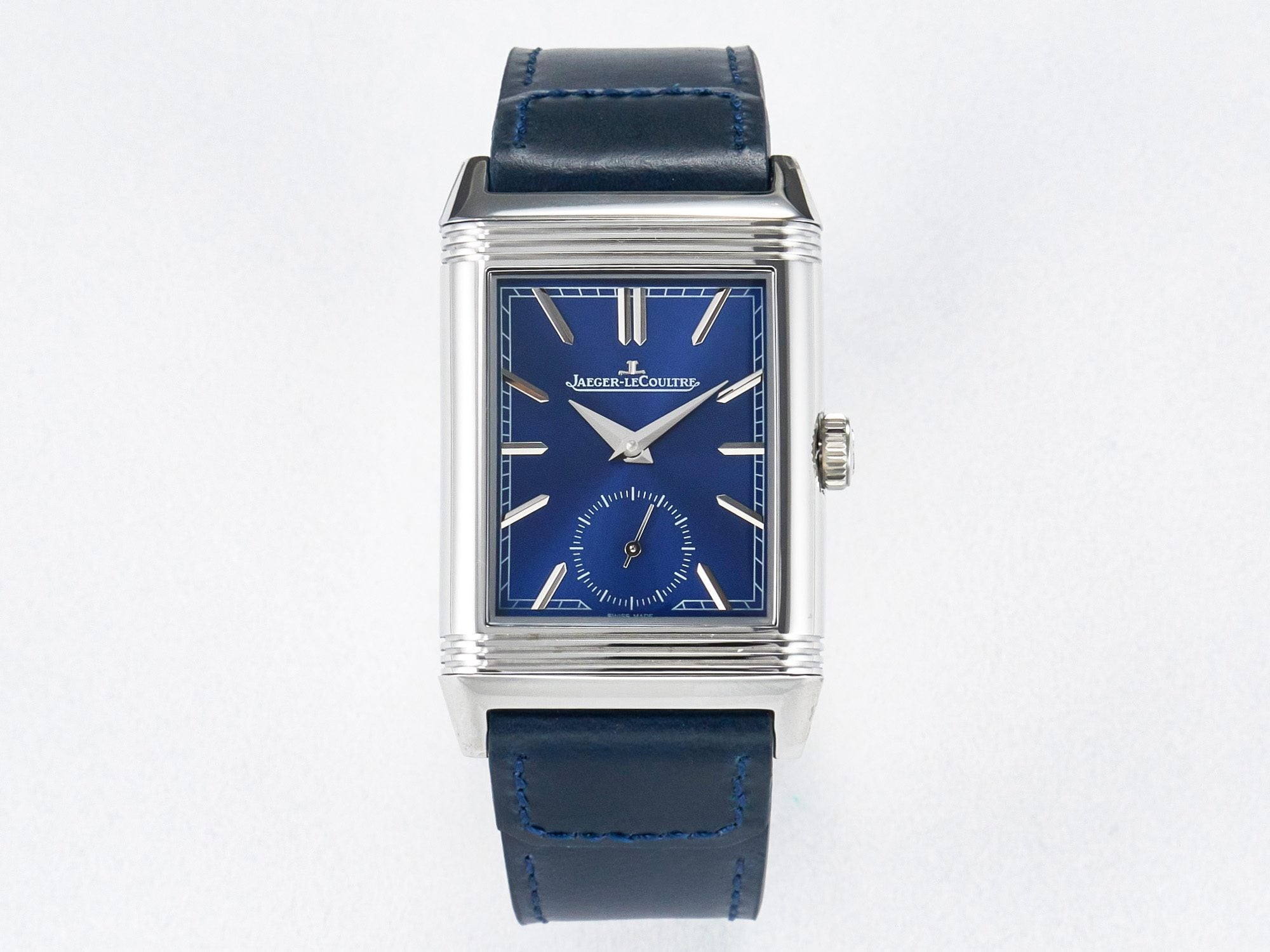 Reverso Tribute Duoface Small Seconds SS MGF Best Edition Blue Dial on Blue Leather Strap A854A
