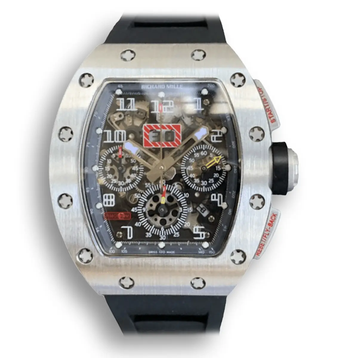 Replica RM 011 Black Rubber Strap