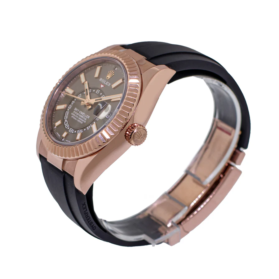 Rolex Sky-Dweller 326935-0007 SRO Automatic Everose Rhodium Dial Rubber Strap Replica