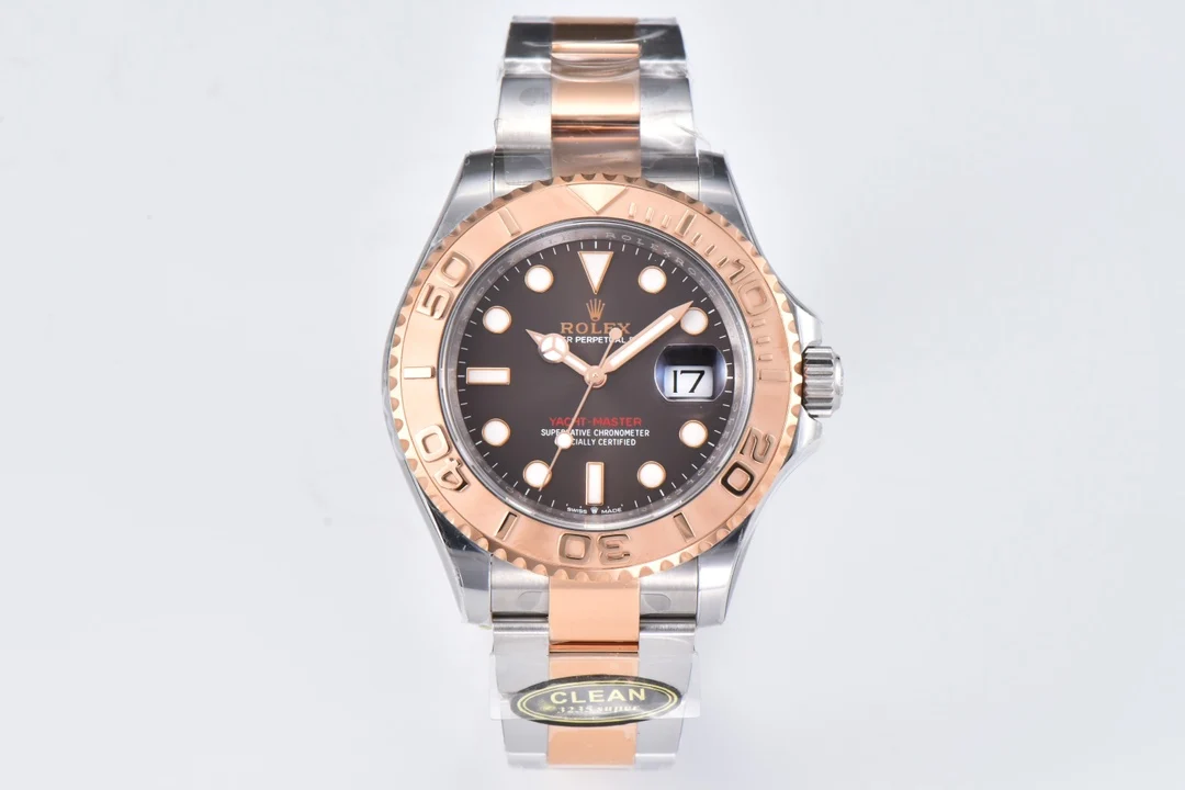 Replica Rolex Yacht-Master 40 Brown Dial Rose Gold & Steel