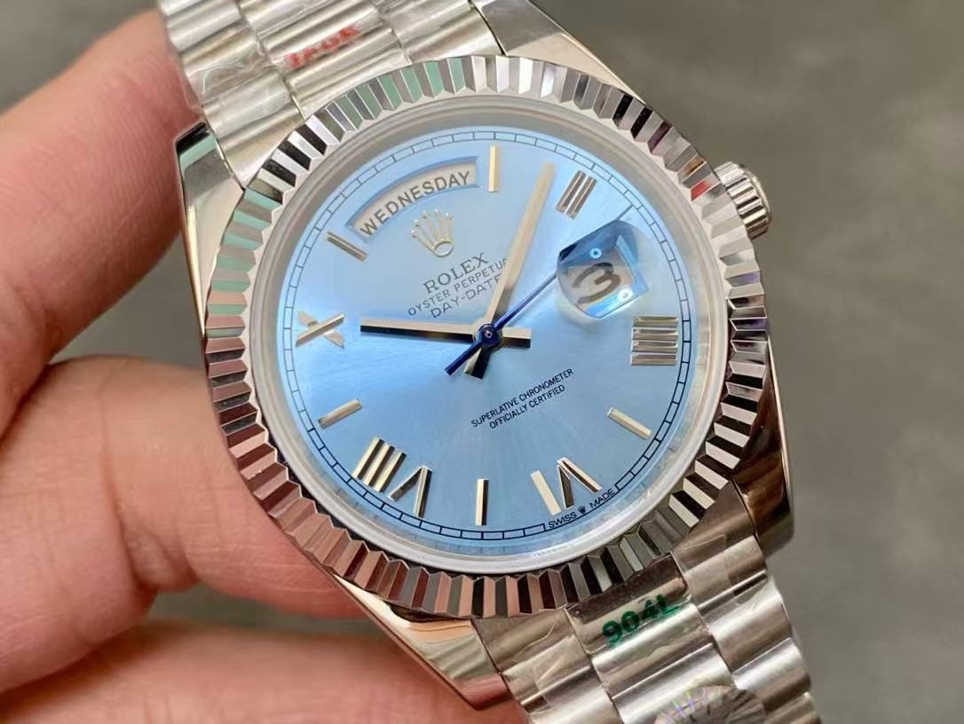 Rolex Day Date Platinum Ice Blue Replica Clone