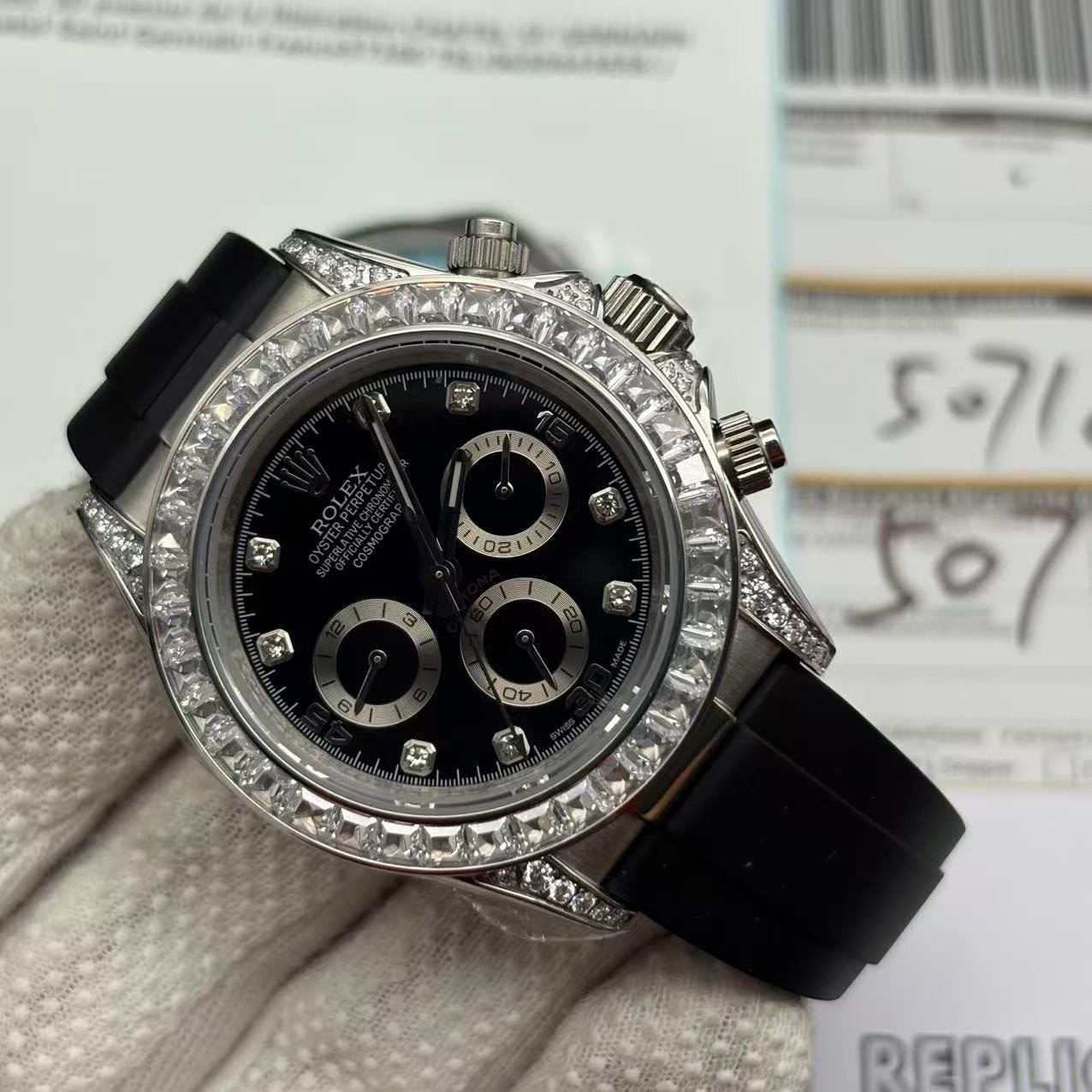 Rolex Daytona Diamond Leather Strap Replica