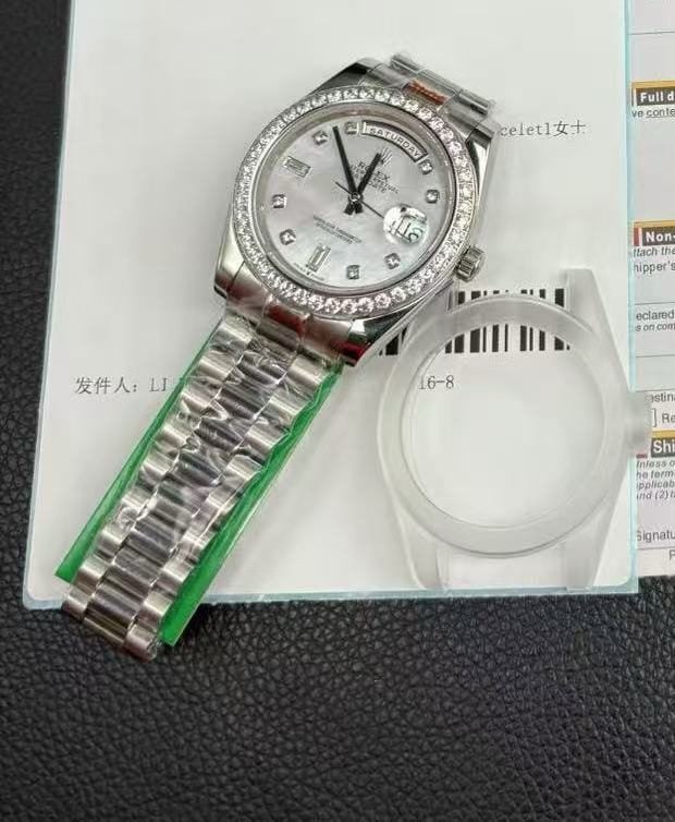 Rolex Day-Date White Shell Dial Diamond Replica