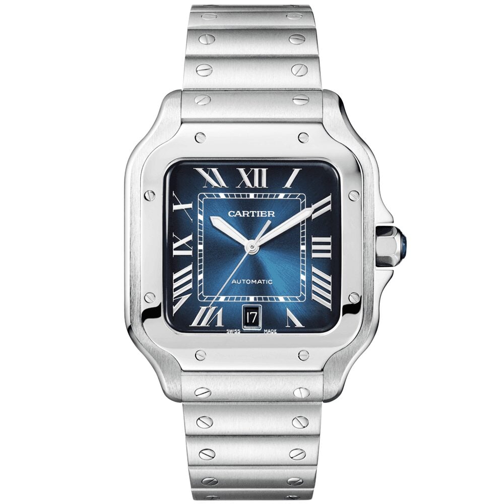 Cartier Santos Blue Dial Swiss Replica Clone Automatic WSSA0009 TOP