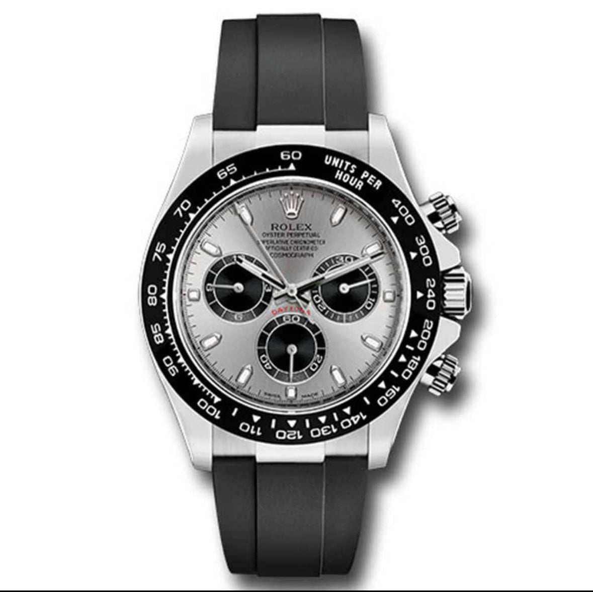 Replica Rolex Cosmograph Daytona 18ct White Gold Automatic Silver Dial Mens Watch