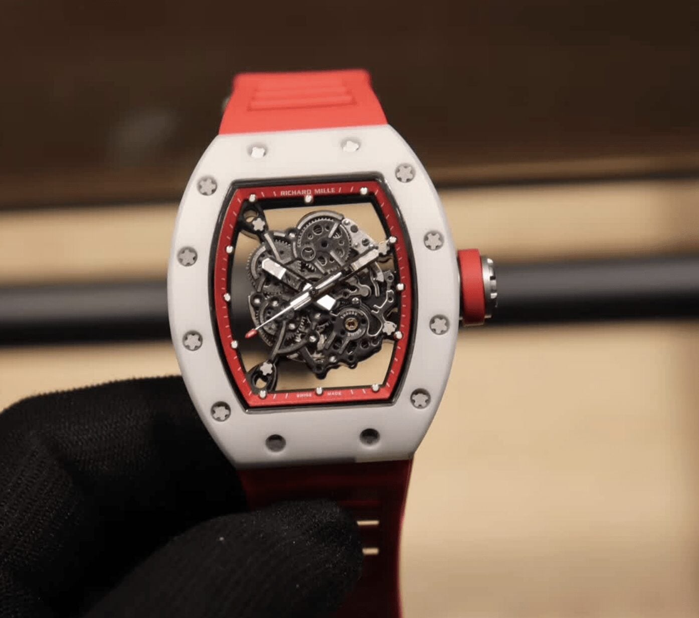 Richard Mille Swiss Made Clone Rm 0055 Bubba Watson Red Rubber