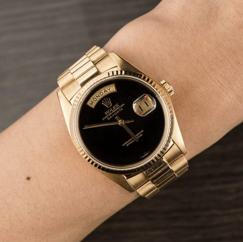 Rolex Day Date President Gold Replica – Black Dial