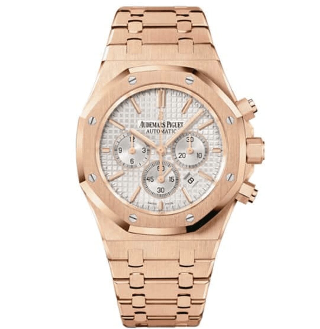 Replica AP Royal Oak – Rose Gold/White Chronograph