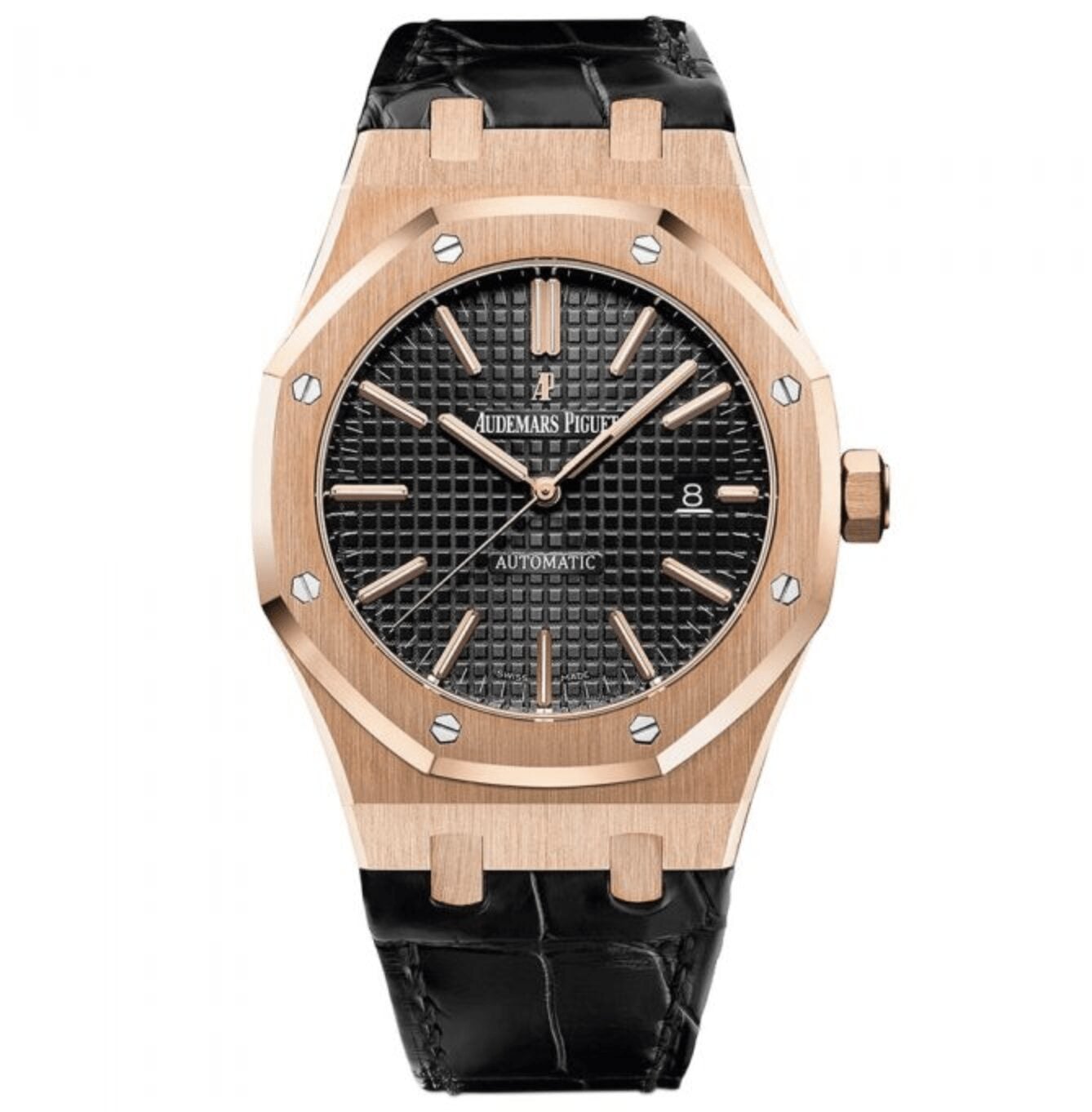 Replica Audemars Piguet Royal Oak – Rose gold with Leather Band