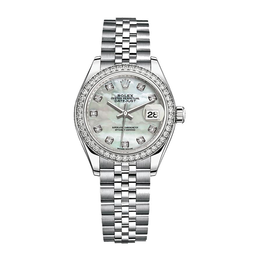 Replica Rolex Datejust 279384RBR White Gold Mother Pearl Dial Jubilee