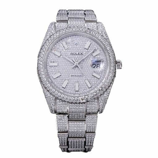 Replica Rolex Datejust 116334 Iced Out Diamond Pave Dial